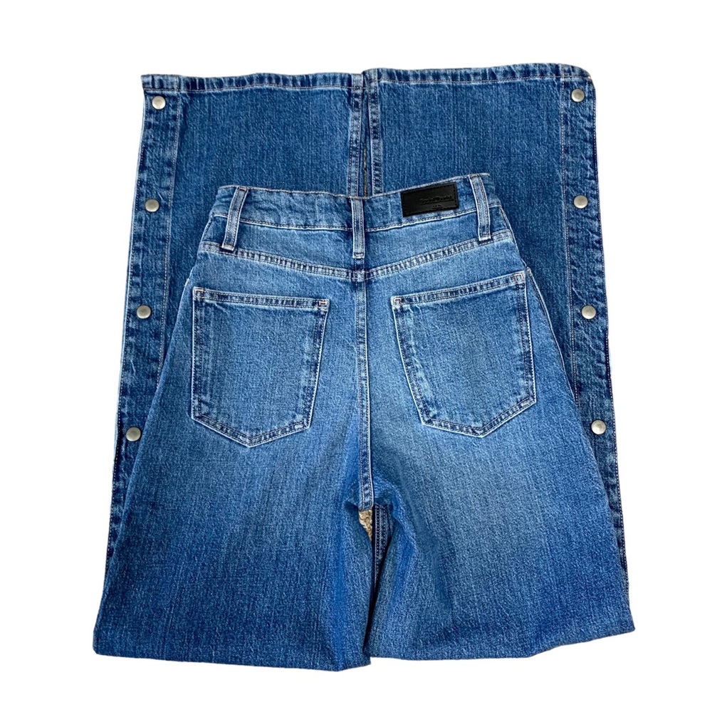 NWT Social Tourist Highest Rise Side Snap Extreme Baggy Jeans Medium Wash Denim - Picture 6 of 16